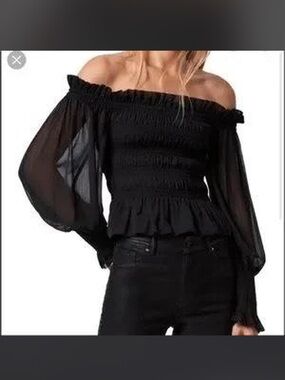 All Saints Lara off shoulder top black 4